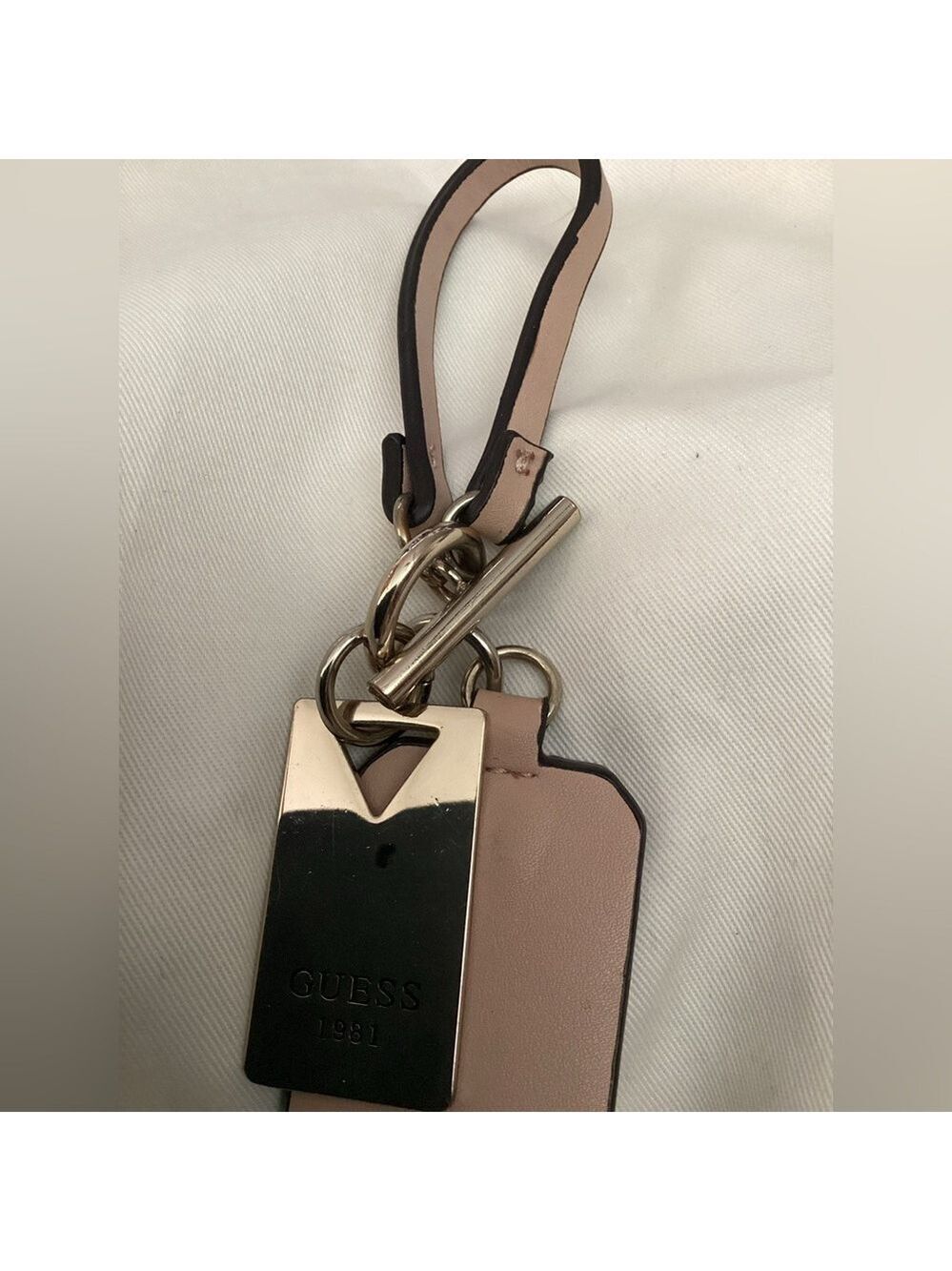 Guess Pink and Silver Keychain Purse Charm - Picture 4 of 4